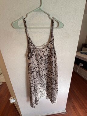 Free People Sleeveless Paisley Print Tank Top in Black and Cream